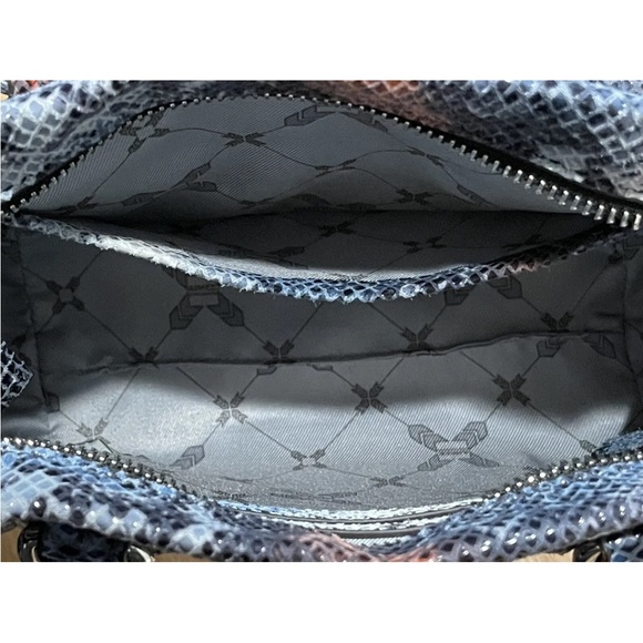 Amy Kestenberg multi blue snake print purse/satchel/crossbody - Picture 4 of 11